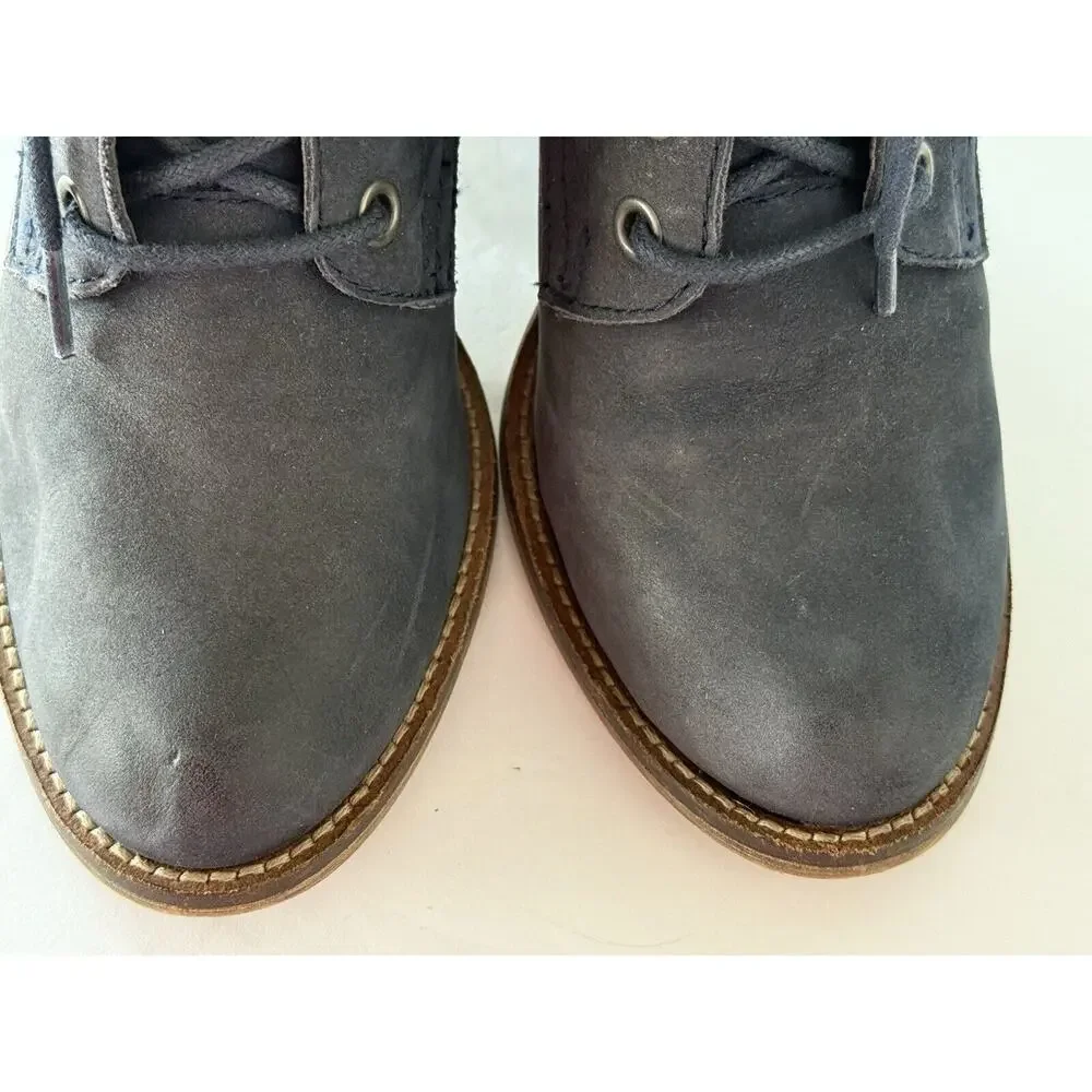 Steve Madden Lace Up Blue Suede Ankle Boots Size 6 - Granny Romantic Cottagecore